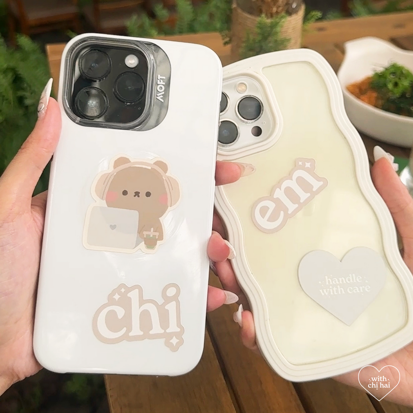 handle with care - holographic vinyl sticker