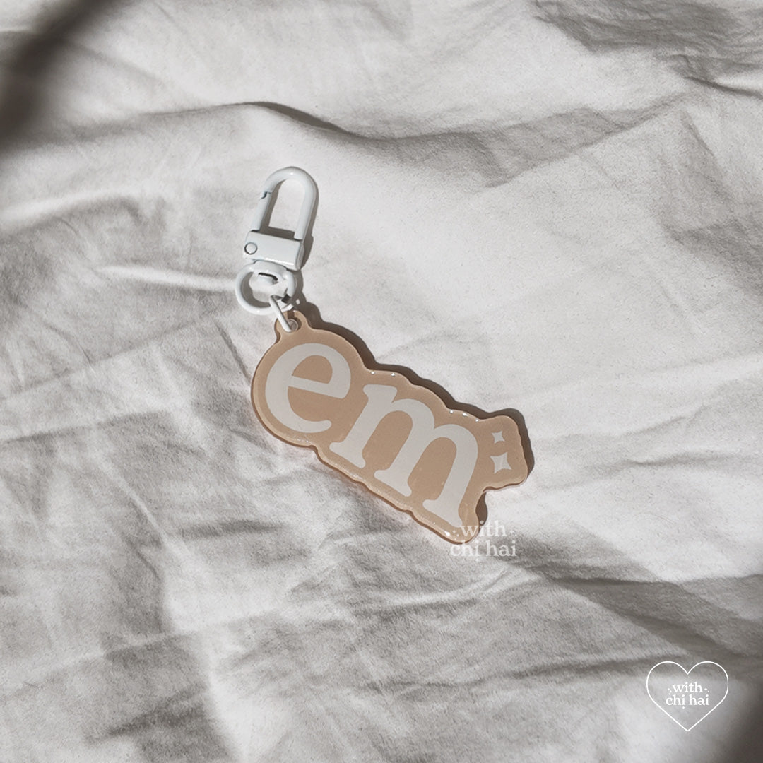 em - acrylic keychain