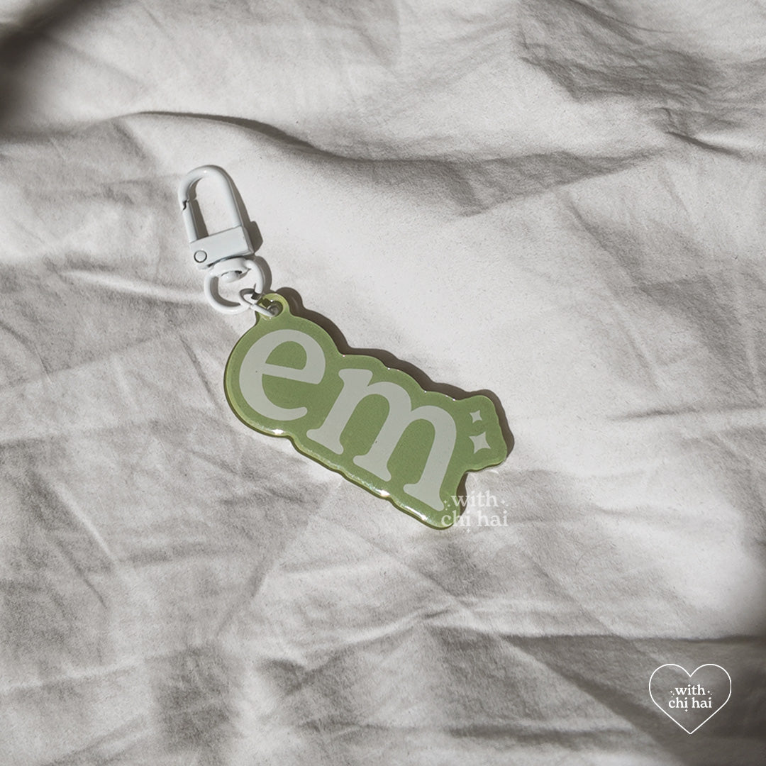em - acrylic keychain