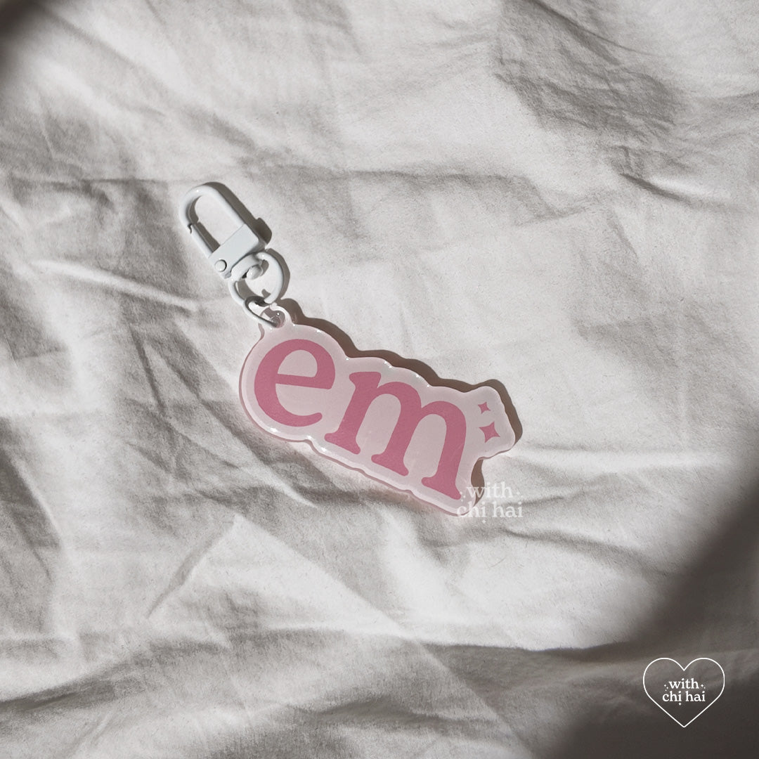 em - acrylic keychain