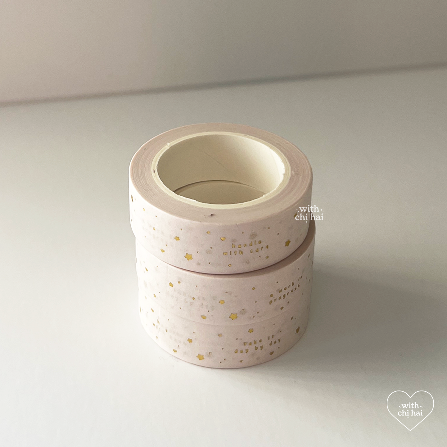 cozy words - gold foil washi tape