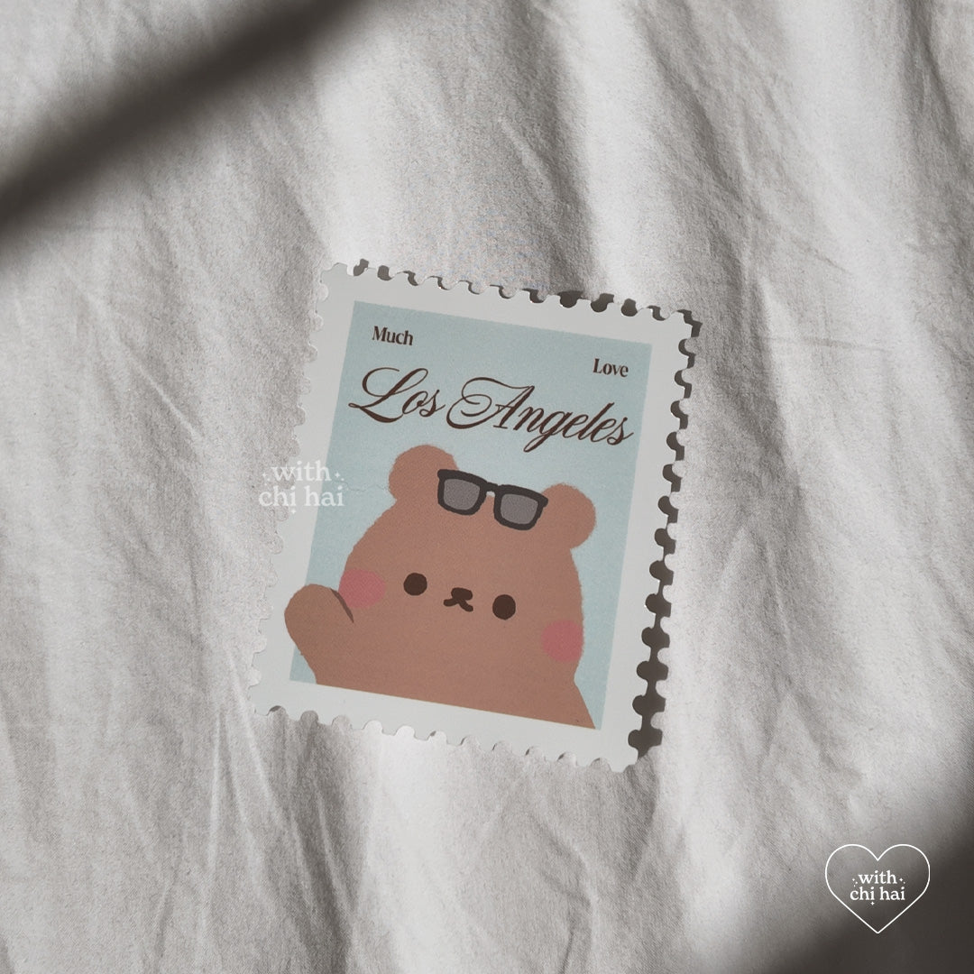 LA stamp - glossy vinyl sticker