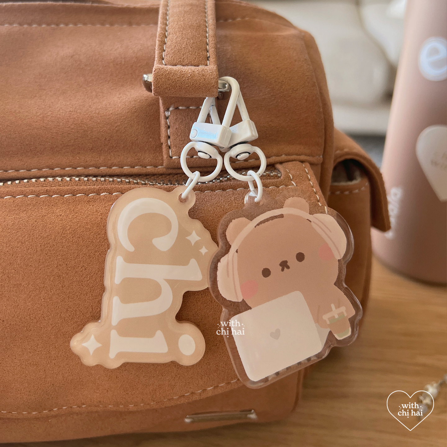 cafe bear - acrylic keychain