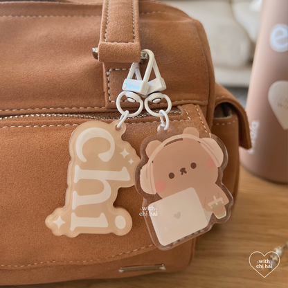 cafe bear - acrylic keychain