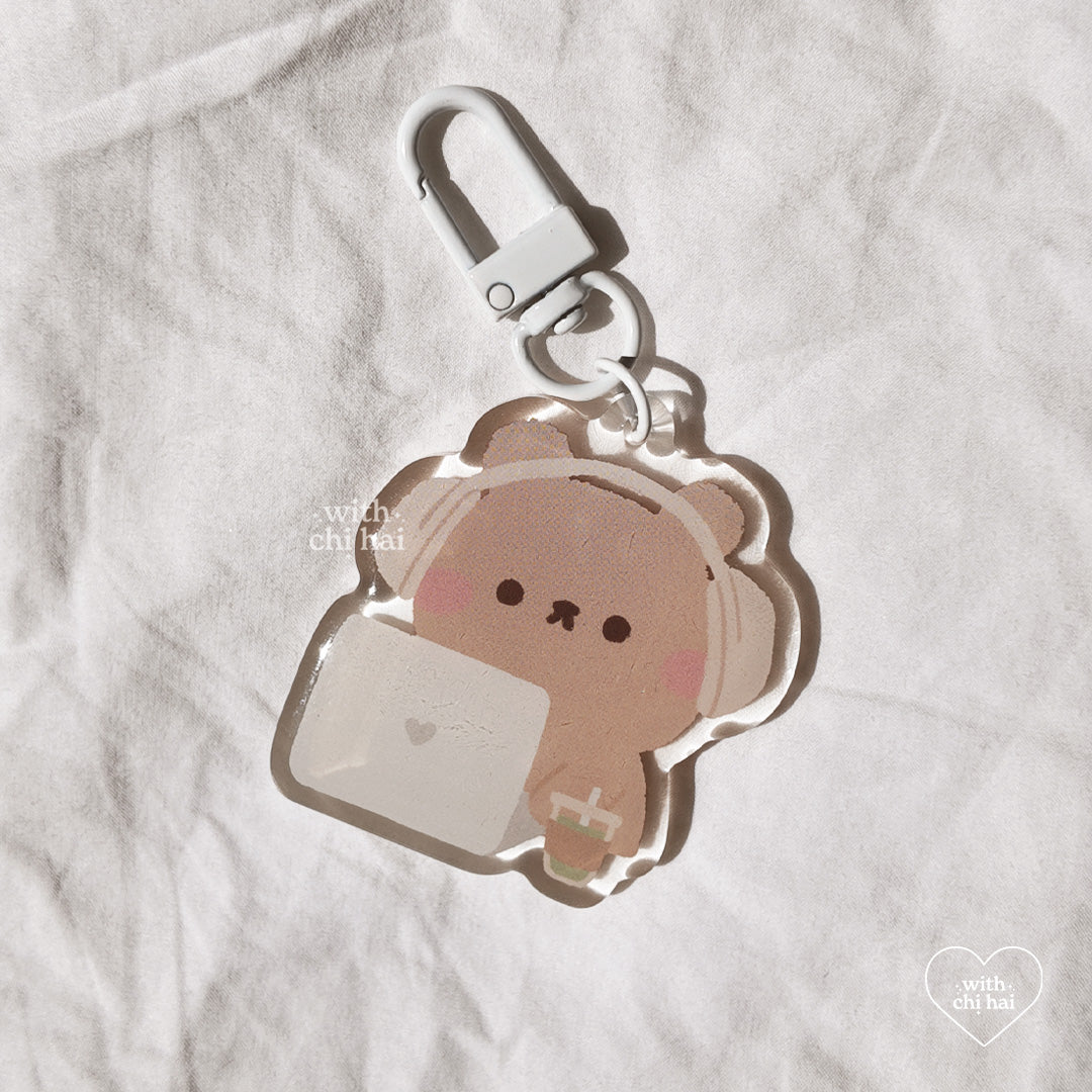 cafe bear - acrylic keychain