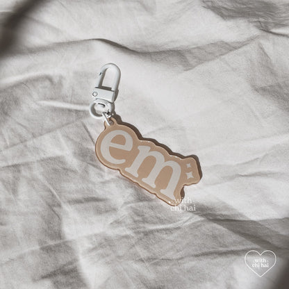 em - acrylic keychain