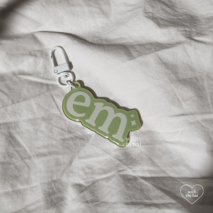 em - acrylic keychain