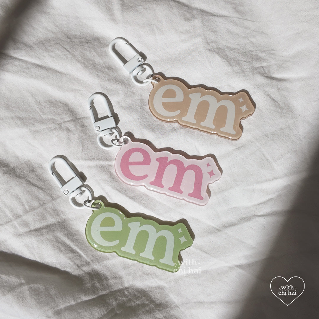 em - acrylic keychain