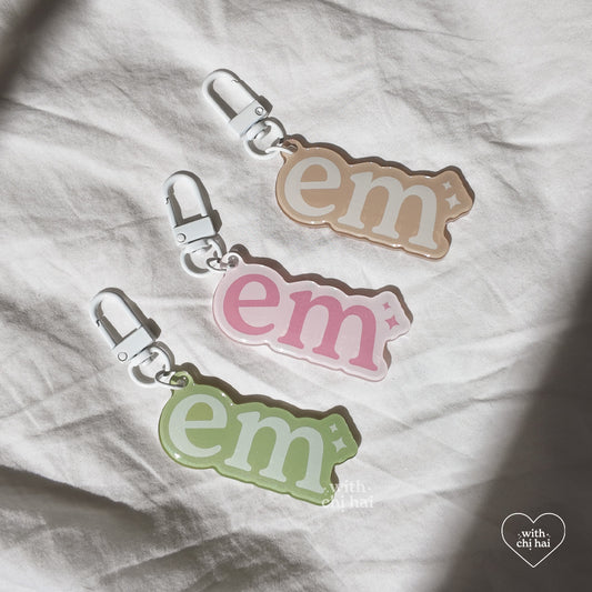 em - acrylic keychain