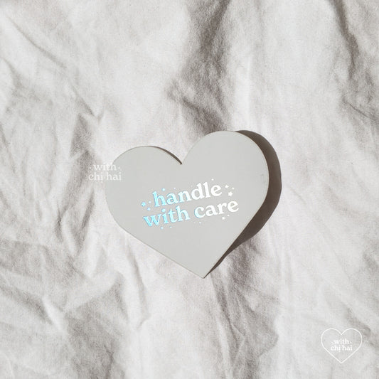 handle with care - holographic vinyl sticker