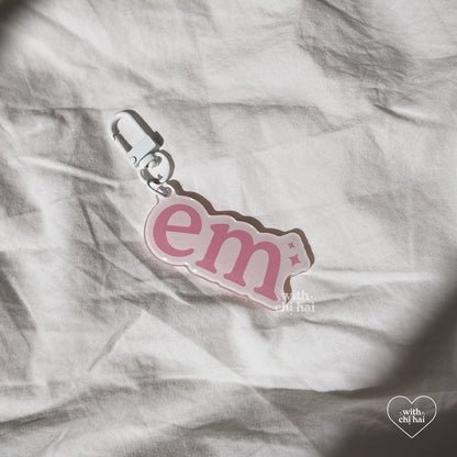 em - acrylic keychain