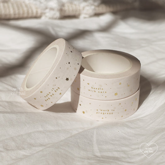 cozy words - gold foil washi tape